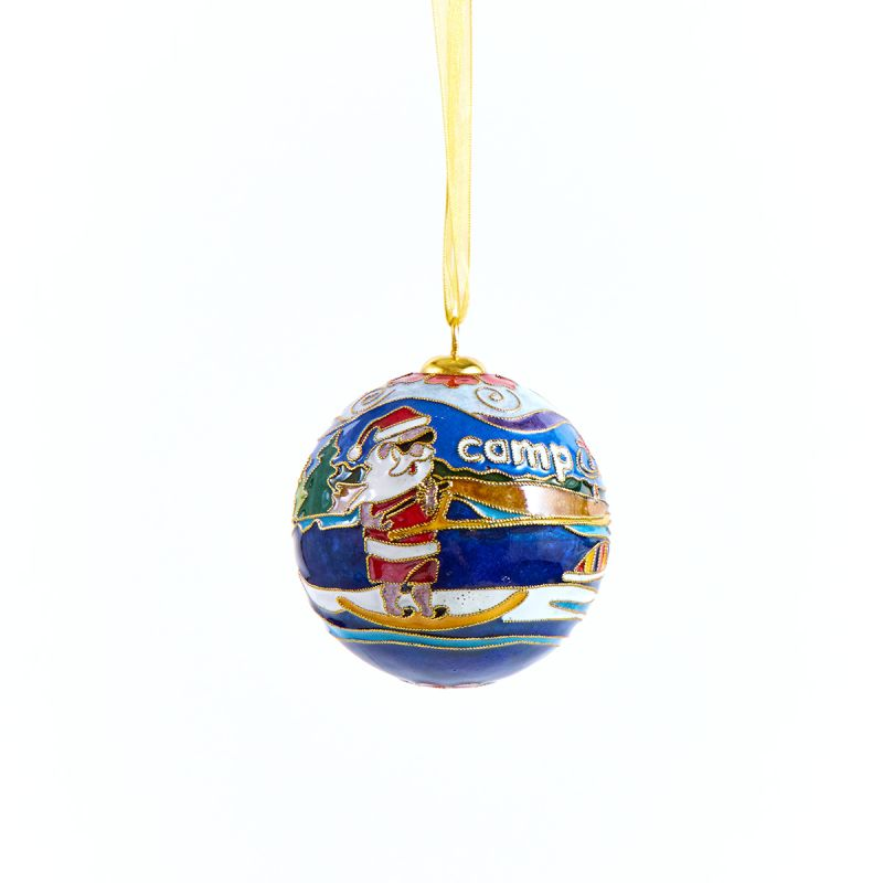 Water Skiing Santa Ornament