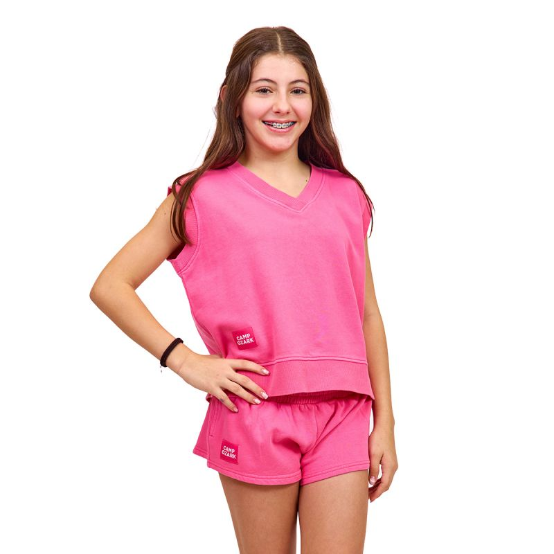 V-Neck Sleeveless Sweatshirt